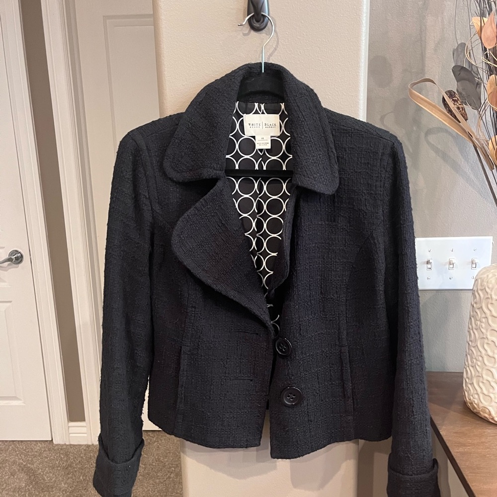 White House Black Market Jacket Size 14 Black Gently Used